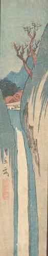 JAPON
Estampe de Hiroshige, format tanzaku,...
