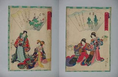 JAPON
Deux estampes de Kunisada II, de la...
