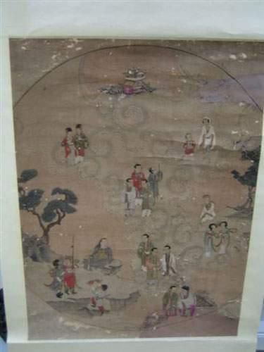 null T'SING ( XIXe siècle )
Peinture sur papier représentant de multiples dieux taoïstes...