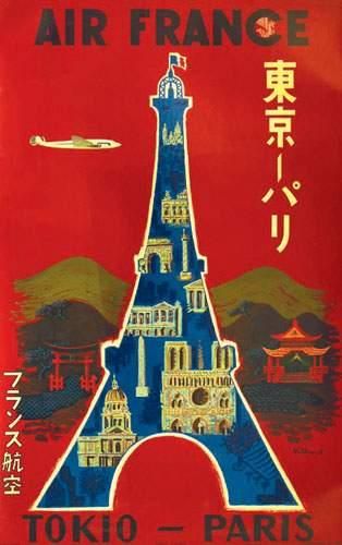 null AIR FRANCE
Air France
VILLEMOT
Tokio Paris.
Hubert Baille Paris
98.5 x 62 cm
Aff....