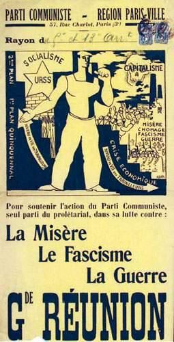 null POLITIQUES / POLITICS
La Misère, le Fascisme, la Guerre. Parti Communiste.
58.5...