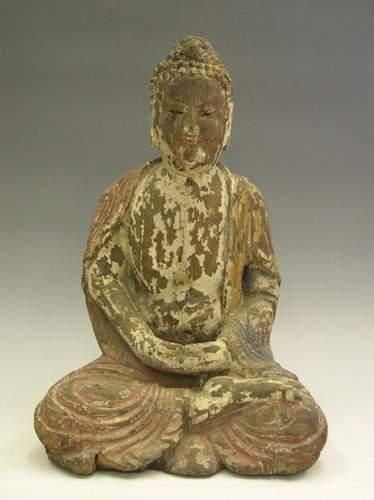 null T'SING (XVIIIe siècle)
Bouddha Sakyamuni assis en méditation, les yeux mi-clos,...