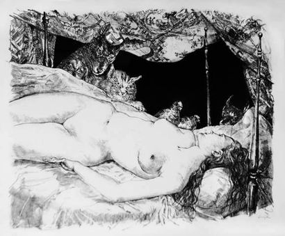null Tsuguharu-Leonard FOUJITA (1886-1968)
"Le rêve, circa 1947"
Lithographie en...