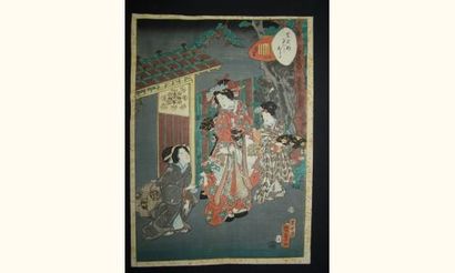 null JAPON
Estampe de Kunisada II, série de l'histoire du Prince Genji, chapitre...