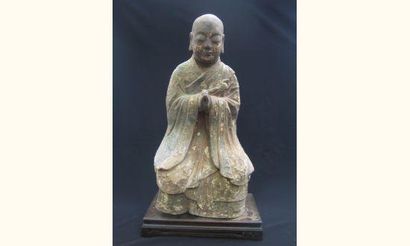 null YUAN (1279 - 1368 ap. J.C.)
Lohan assis en méditation, portant une robe cérémonielle...