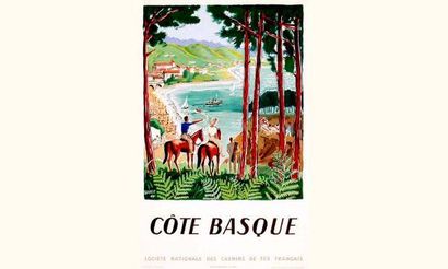 null Côte Basque
BAILLE HERVE
SNCF.
Hubert Baille & Cie Paris
101 x 63 cm
Aff. E....