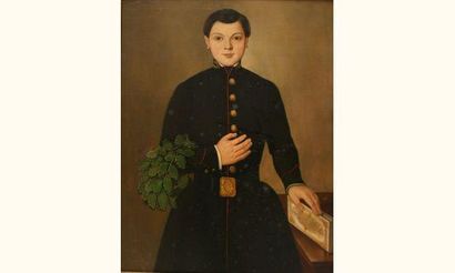 null Ecole FRANÇAISE XIXe siècle
« Portrait de jeune homme en uniforme, le premier...