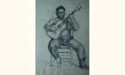 null Pierre Sicard 1900-1980
« Le Guitariste »
Beau dessin sur papier cartonné non...