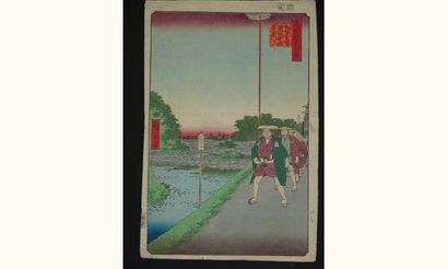 null JAPON
Estampe de Hiroshige, série des 100 vues d'Edo, cortège de daimyo devant...