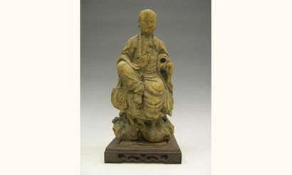 null YUAN (1279 - 1368 ap. J.C.)
Lo Han au visage serein, assis en méditation sur...