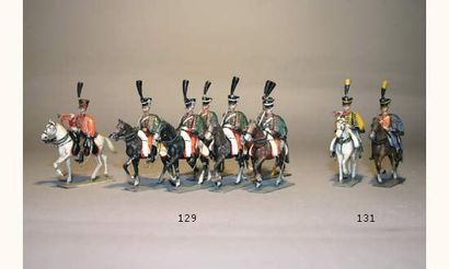 null 8ème régiment de hussards. 2 trompettes, 6 cavaliers (8 fig)
Peinture d'origine.
Vers...