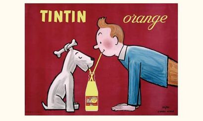 null PLANCHES et DESSINS ORIGINAUX
SAVIGNAC. (D'après HERGÉ). Tintin orange
Affiche...