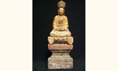 null MING (1368-1643 ap. J.C.)
Bodhisattva assis en méditation sur un trône lotiforme.
En...