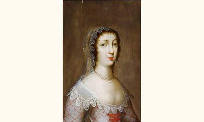 null Attribué à Jean DUCAYER (Actif en France au XVIIe siècle)
"Portrait de femme...