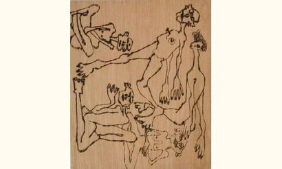 null HENOCQ Marie
Sans titre
Pyrogravure sur bois
Signé dos
29 x 24,5 cm