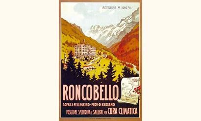 null Roncobello
Sopra S. Pellegrino. Prov. Di Bergamo. Cura Climatica.
61 x 42 cm
Aff....