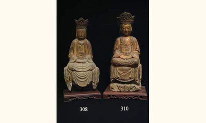 null MING (1368-1643 ap. J.C.)
Bodhisattva assis en lotus, méditant les yeux mi-clos...