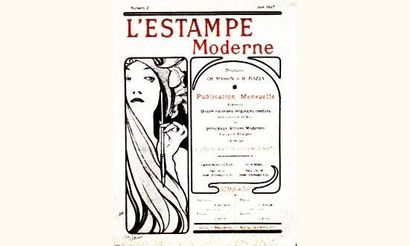 null L'Estampe Moderne 1897
MUCHA
Champenois
41,4 x 31,4 cm
Couverture de revue N.E....