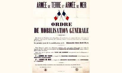null Ordre de Mobilisation Générale 1914
Le premier jour de mobilisation est le dimanche...