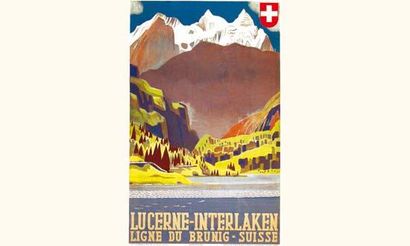 null Lucerne-Interlaken
Ligne du Brunig - Suisse.
Lith. Sauberlin & Pfeiffer S.A....