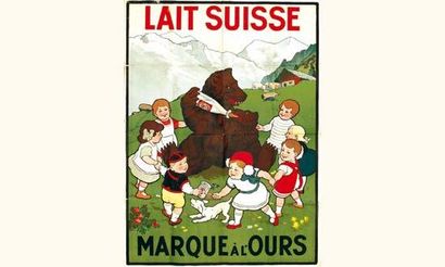 null Lait Suisse - Marque à l'ours
109 x 80 cm
Aff. N.E.B.E. B + Déchirures et manques...