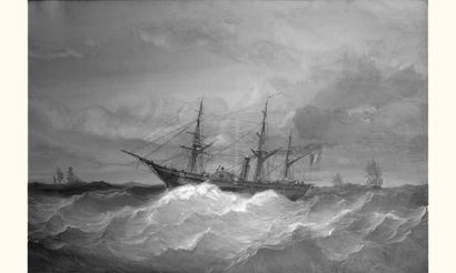 null Antoine-Désiré Heroult (1802-1853).
« Bateau à aube le Missouri sur mer formée...