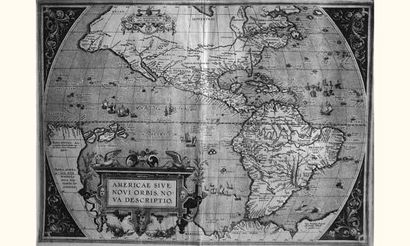 null Cartes du continent américain (Ortelius 1587) Americae sive Nova Orbi Nove Descriptio,...