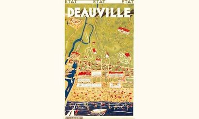 null Deauville
DE VALERIO
Chemins de Fer de l'Etat.
Devambez Paris
100 x 62,5 cm
Aff....
