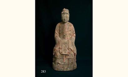 null MING (1368-1643 ap. J. C)
Matriarche céleste assise, vêtue d'une ample robe...