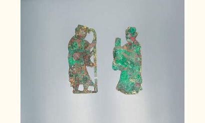 null HAN (206 av. J.C. - 220 ap. J.C.)
Deux plaques représentant deux hommes debout...