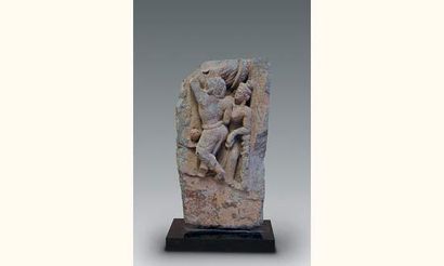  ART GRECO-BOUDDHIQUE DU GANDHARA (Ier - Vème ap. J.C.) Fragment en schiste orné...