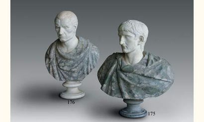 null Buste d'Empereur Romain dans le goût de l'Antique, XIXe siècle.
En marbre blanc...