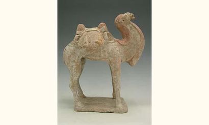 null TANG (618 - 907 ap. J.C.)
Chameau portant une besace avec des produits de la...