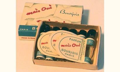null BOURJOIS, " Mais oui ", publicité style " boîte d'allumettes " contenant six...