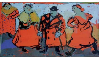 null Fikret MOUALLA (1903-1967)

« Quatre personnages »

Gouache, signée en bas à...