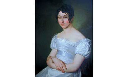 null Xavier SIGALON (Uzès 1787- Rome 1837)

« Portrait de femme à la robe blanche...