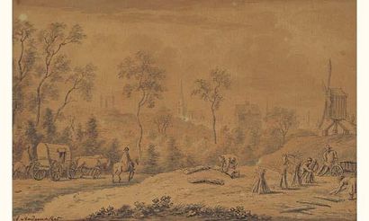 null Abraham RADEMEKER (1675-1735)

« Paire de paysages animés »

Plume et encre...
