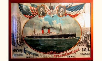 null COMPAGNIE GENERALE TRANSATLANTIQUE
'' LA SAVOIE '' 1900
Rare affiche pour l'Exposition...