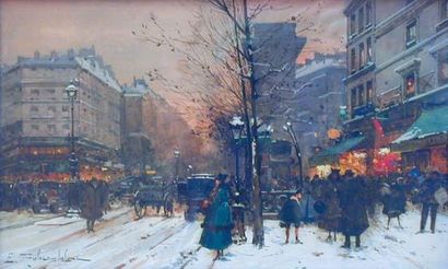 null Eugène GALIEN-LALOUE (1854-1941)
" Le boulevard des Italiens "
Gouache.
Signée...