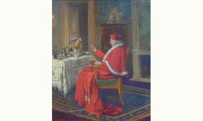 null Jules BENOÎT-LEVY (1866-?)
" Le repas du cardinal (Jour de fête) "
Huile sur...