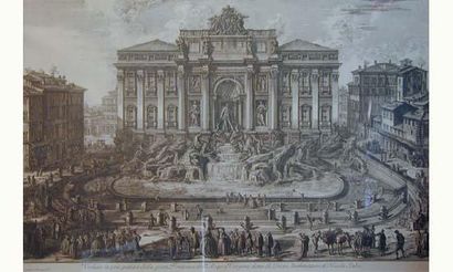 null Giovanni Battista PIRANESI (1720-1778)
" Fontaine de Trévi "
(Hind 104, Ier/III).
Eau...
