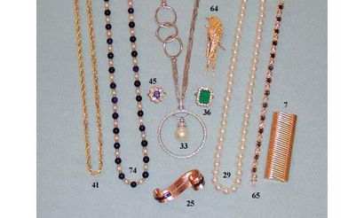 null Collier de belles perles de culture, de 7, 7 à 8 mm. fermoir or.
Poids: 37,...