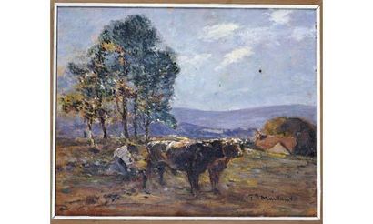 null Fernand MAILLAUD (1862-1948) « Les bœufs et la herse »

Huile sur bois, signée...