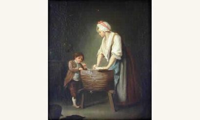 null Attribué à Jean-Baptiste CHARPENTIER
(1728-1806)

« La blanchisseuse »

Sur...