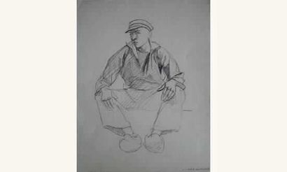 null Pierre WAGNER (1897-1943)
« Marin assis » 

étude Crayon noir, cachet de la...