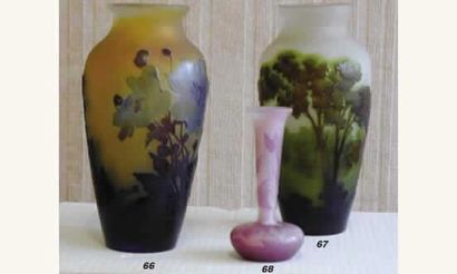 null ÉMILE GALLÉ (1846-1904)Vase soliflore à long col 
galbé et ouvert sur base sphérique...