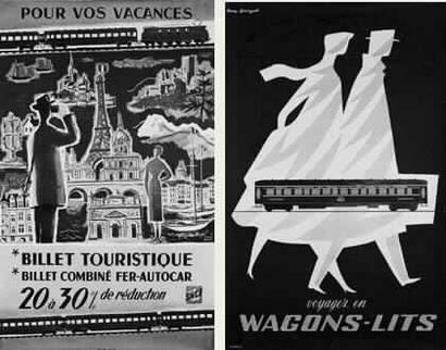 null SNCF. “Pour vos vacances, 
billets touristiques “Fer / Autocar”. 
1953 
H. BAILLE

Imprimerie...