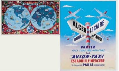 null Air France. RESEAU AERIEN MONDIAL. 
1938 
L. BOUCHER

Tirage à 250 exemplaires,...