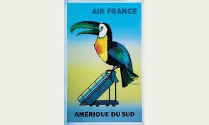 null Air France. AMERIQUE DU SUD. 
1956 
J. DUBOIS

Imprimerie Bedos, Paris 
- 99,5x61,5cm...
