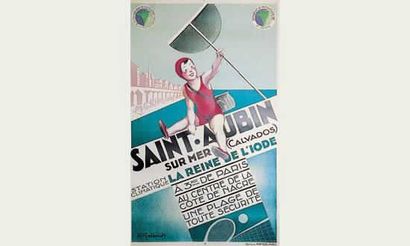 null SAINT AUBIN S/ MER, Calvados “La Reine de l'iode”. 1936 
A. GALLAND 

Imprimerie...